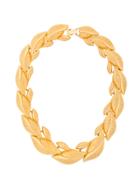 Monet Vintage 1980s Vintage Monet Statement Leaf Necklace - Metallic