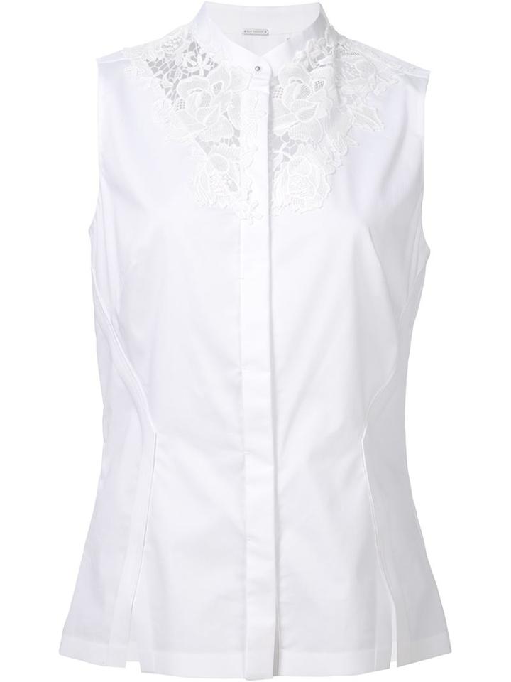 Elie Tahari Lace Panel Sleeveless Blouse