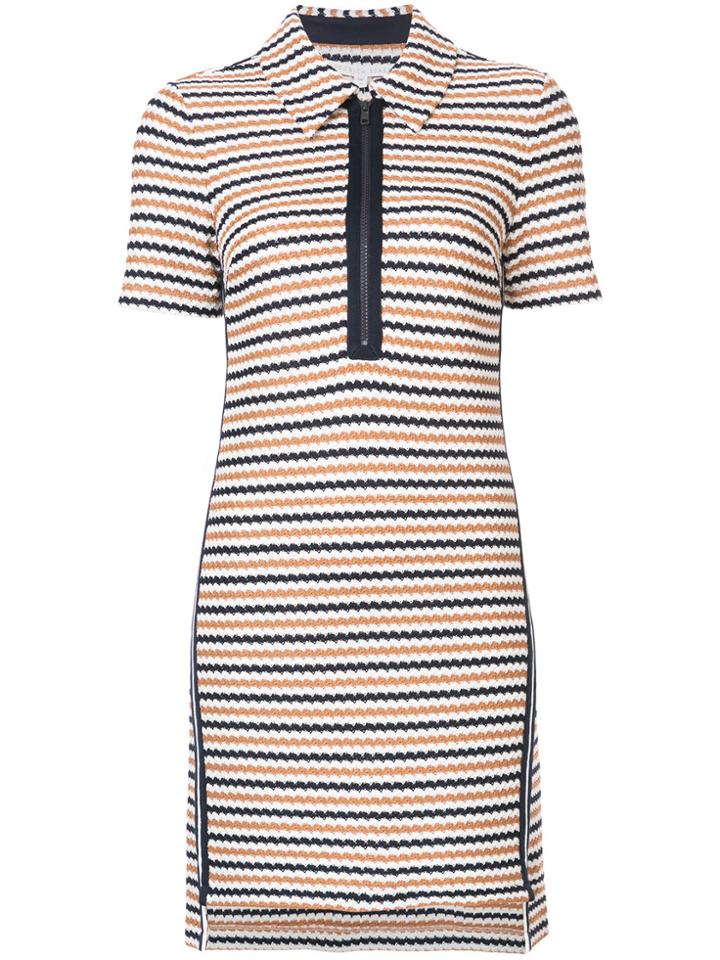 Veronica Beard Striped Polo Dress - Blue