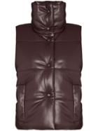 Nanushka Morillo Faux Leather Puffa Gilet - Purple