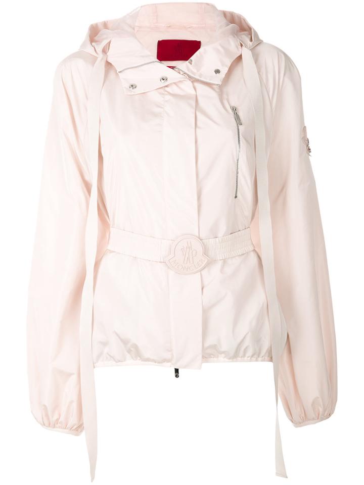Moncler Belted Hooded Jacket - Pink & Purple