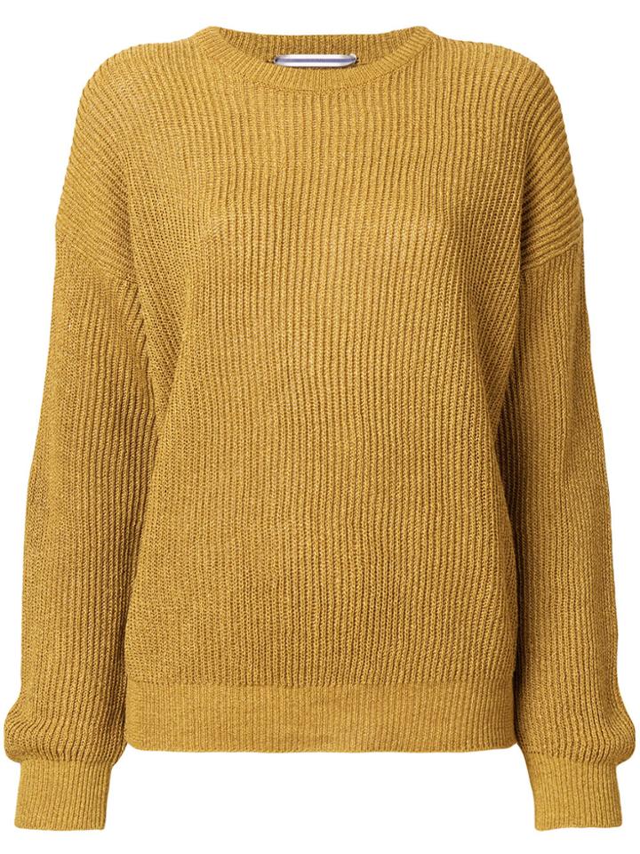 Cristaseya Dropped Shoulder Knit Jumper - Yellow & Orange