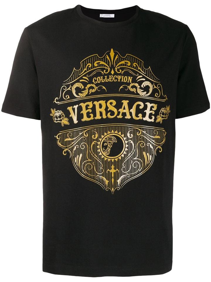 Versace Collection Crew Neck Logo T-shirt - Black