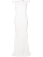 Alexander Mcqueen Off The Shoulder Fishtail Gown - White