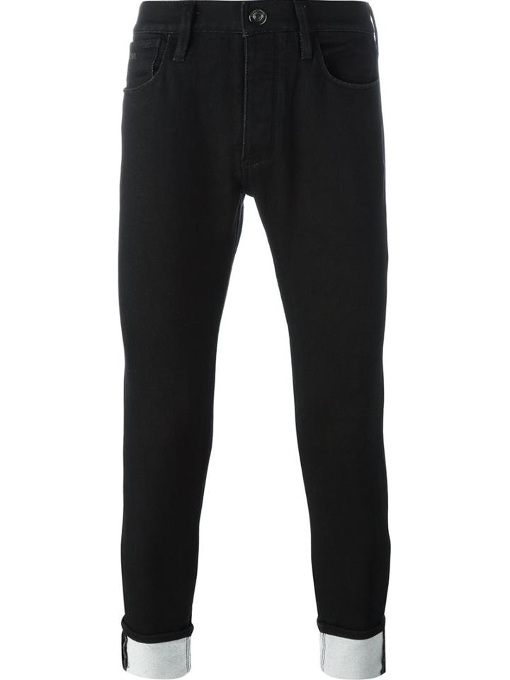 Emporio Armani Super Skinny Jeans, Men's, Size: 34, Black, Cotton/polyester/spandex/elastane