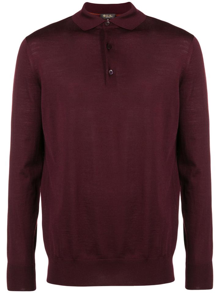 Loro Piana Long-sleeve Polo Shirt - Pink & Purple