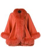 Liska Oversized Fur-trimmed Coat - Orange