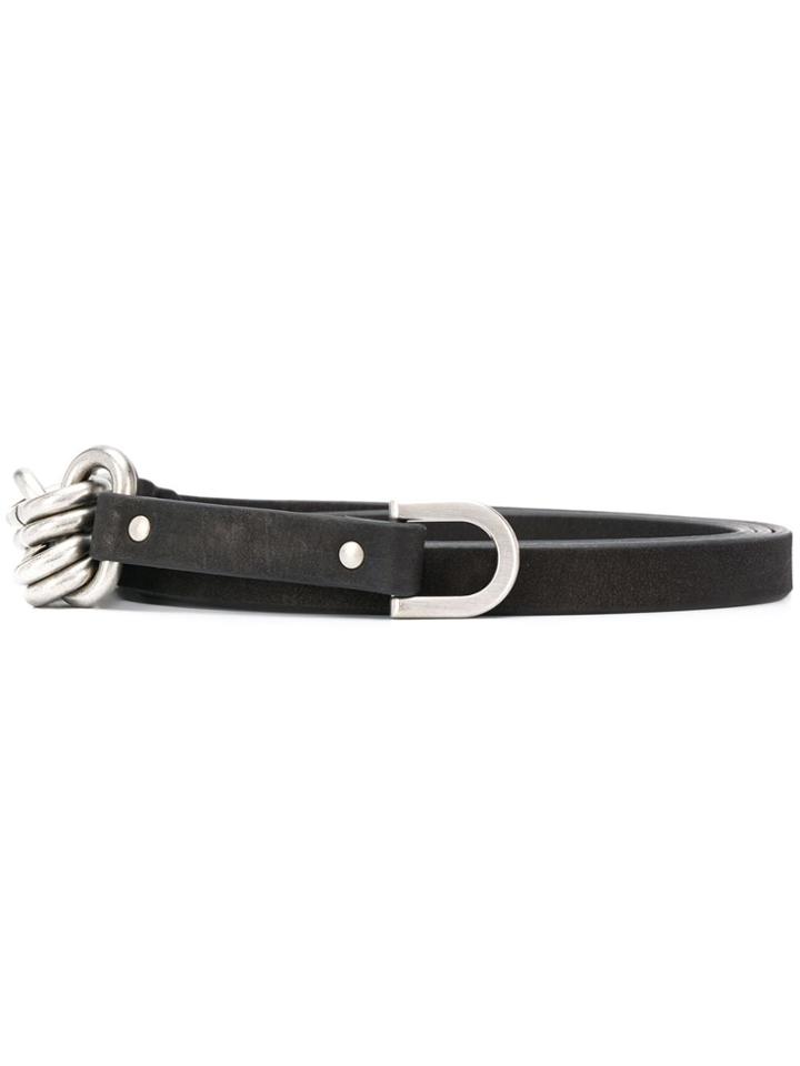 Rick Owens Epaulette Leather Belt - Black