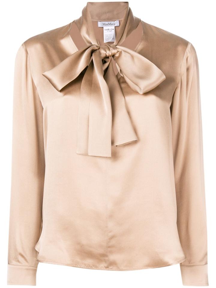 Max Mara Pussy Bow Blouse - Nude & Neutrals
