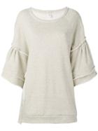 Y's - Flared Sleeve Sweatshirt - Women - Cotton - 2, Nude/neutrals, Cotton