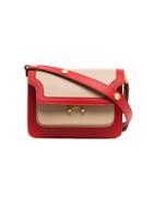 Marni Mini Bi-colour Trunk Shoulder Bag - Red