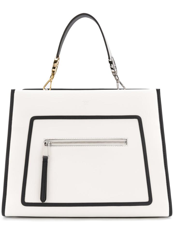 Fendi Geometric Tote - White