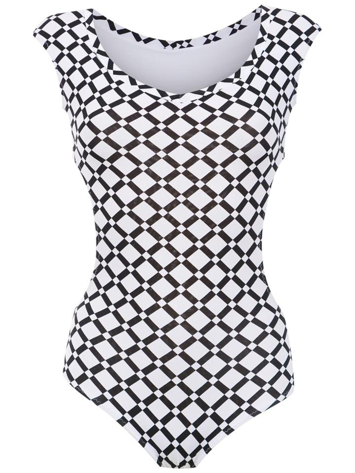 Amir Slama Printed Top With Cut Detail - White