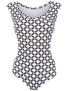 Amir Slama Printed Top With Cut Detail - White