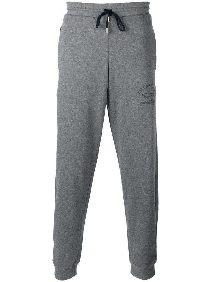 Paul & Shark Logo Print Joggers, Men's, Size: Medium, Grey, Cotton
