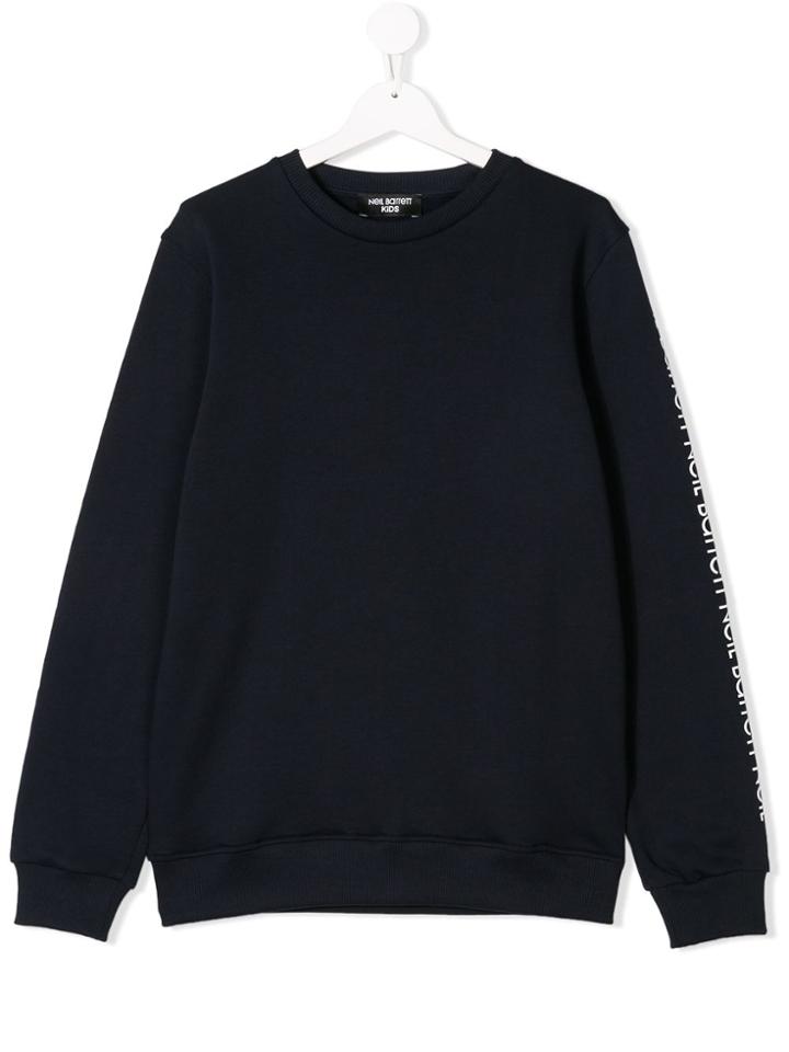 Neil Barrett Kids Teen Logo Sleeve Sweatshirt - Blue