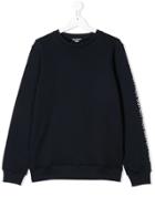 Neil Barrett Kids Teen Logo Sleeve Sweatshirt - Blue