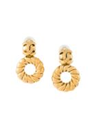 Chanel Vintage Twisted Loop Clip-on Earrings, Women's, Metallic