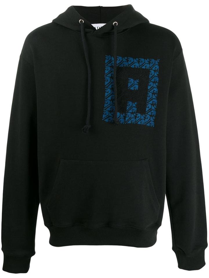 Adish Embroidered Logo Hoodie - Black
