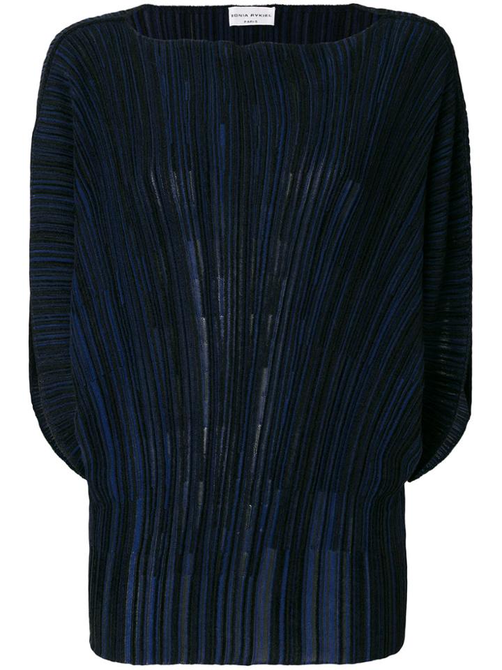Sonia Rykiel Boat-neck Pleated Jumper - Black