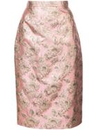 Prada Lamé Pencil Skirt - Pink & Purple