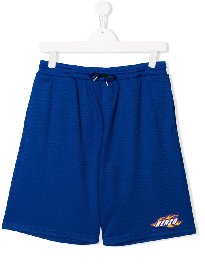 Kenzo Kids Logo Drawstring Shorts - Blue