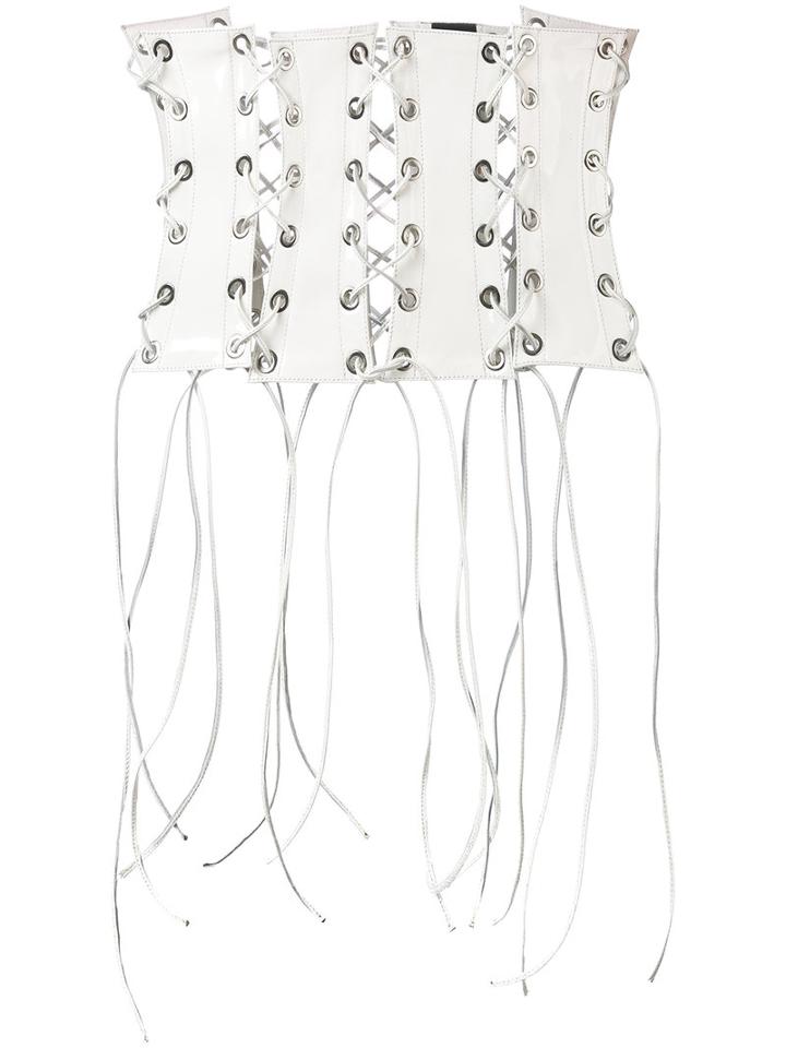 Manokhi - Mano Fringed Belt - Women - Leather - One Size, White, Leather