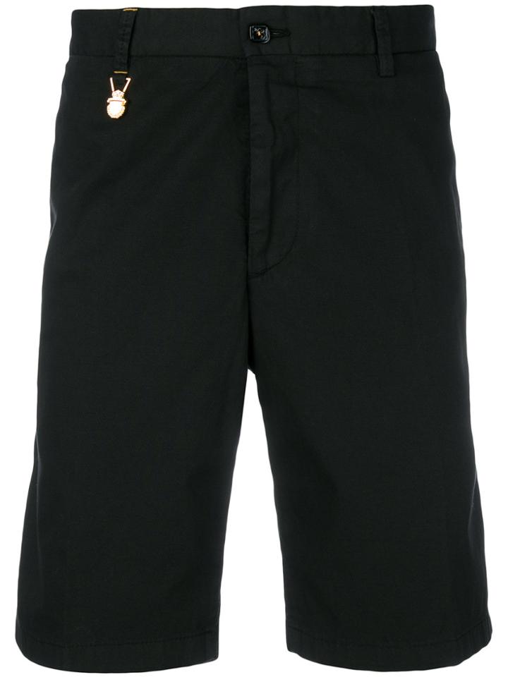 Billionaire Logo Plaque Bermuda Shorts - Black