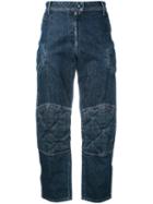 J.w.anderson - Padded Knee Denim Trousers - Women - Cotton - 10, Blue, Cotton