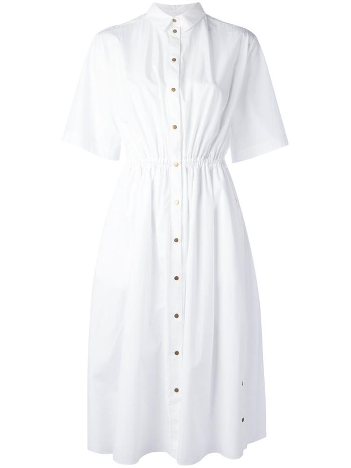 Kenzo A-line Shirt Dress, Women's, Size: 38, White, Cotton/polyester