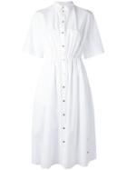 Kenzo A-line Shirt Dress, Women's, Size: 38, White, Cotton/polyester