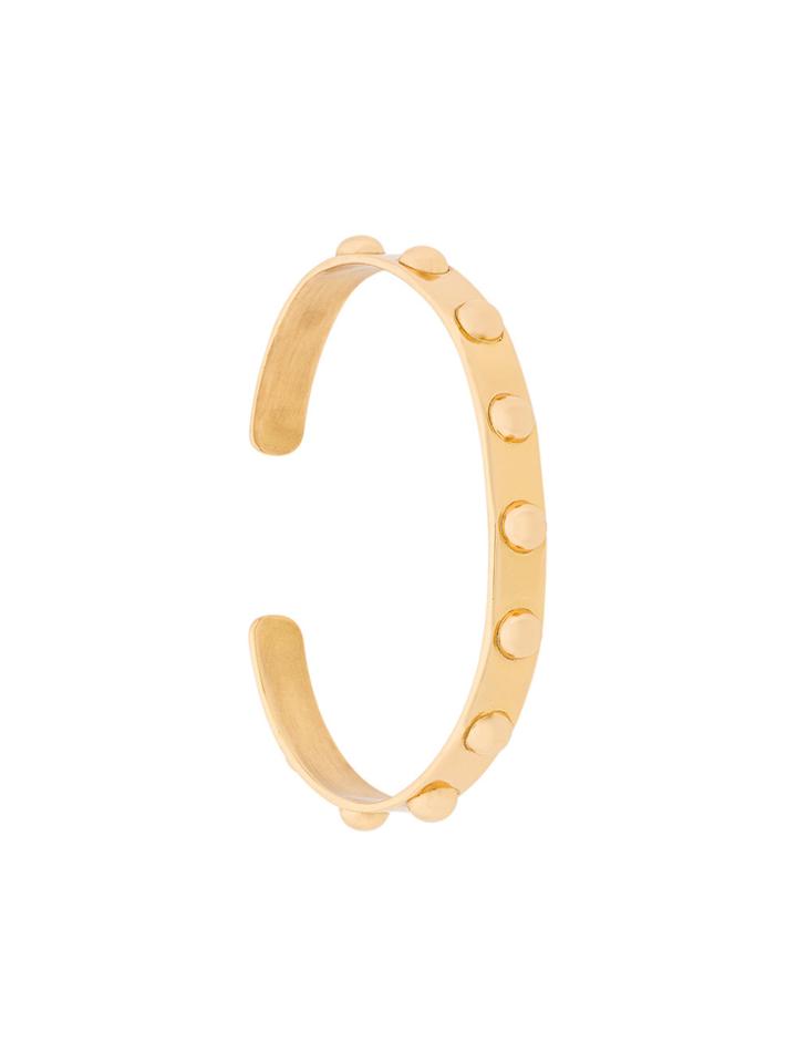 Federica Tosi Rounded Stud Thin Bangle - Metallic