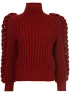 Liya Chunky Knit Turtleneck Sweater - Red