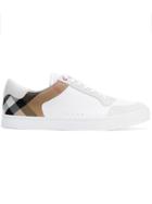 Burberry Leather And House Check Sneakers - White