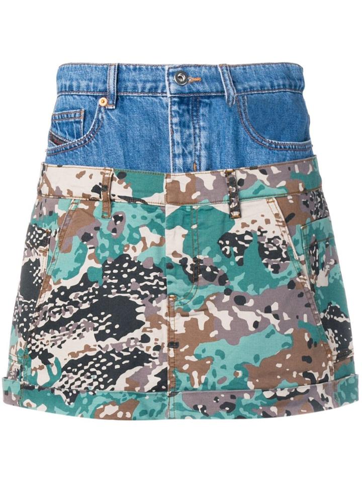 Diesel Short Layered Skirt - Blue