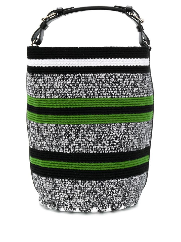 Colville Woven Striped Tote Bag - Black