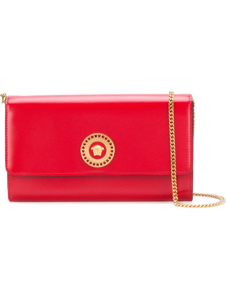 Versace Medusa Plaque Clutch - Red