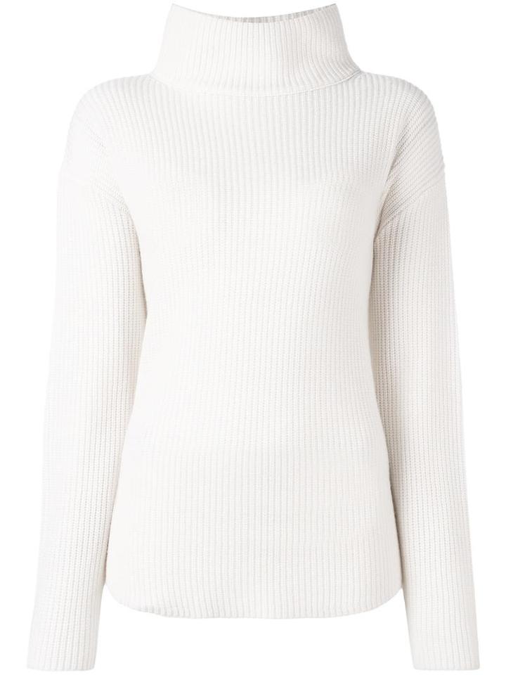 Allude Loose Turtleneck Sweater, Women's, Size: Medium, Nude/neutrals, Cashmere/virgin Wool