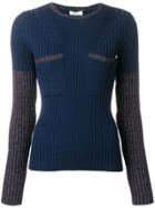 Kenzo Ribbed Fitted Top - Blue