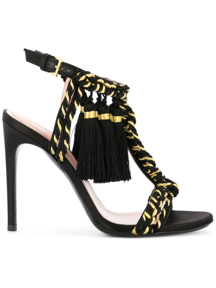Alberta Ferretti Braided Strap Sandals - Black