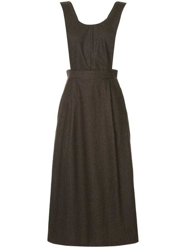 H Beauty & Youth Long Pinafore Dress - Brown