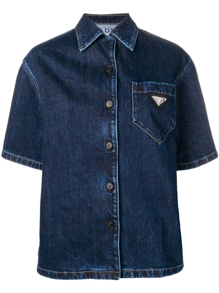 Prada Denim Button Down Shirt - Blue