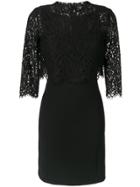 Twin-set Lace Embroidered Fitted Dress - Black