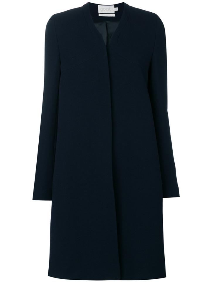 Goat Florentine Single Breasted Coat - Blue
