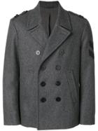 Neil Barrett Chevron Patch Peacoat - Grey