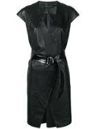Federica Tosi Wrap-effect Shift Dress - Black