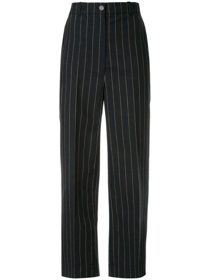 Nehera Publyn Pinstripe Canvas Trousers - Black