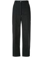 Nehera Publyn Pinstripe Canvas Trousers - Black
