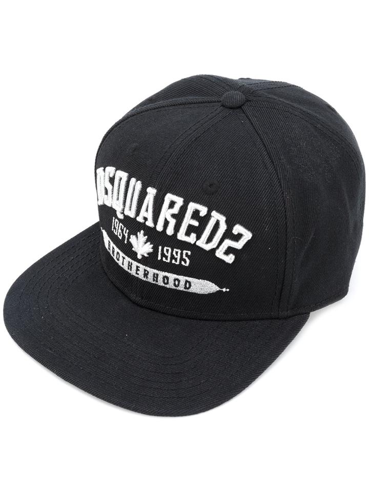 Dsquared2 Embroidered 'brotherhood' Cap - Black