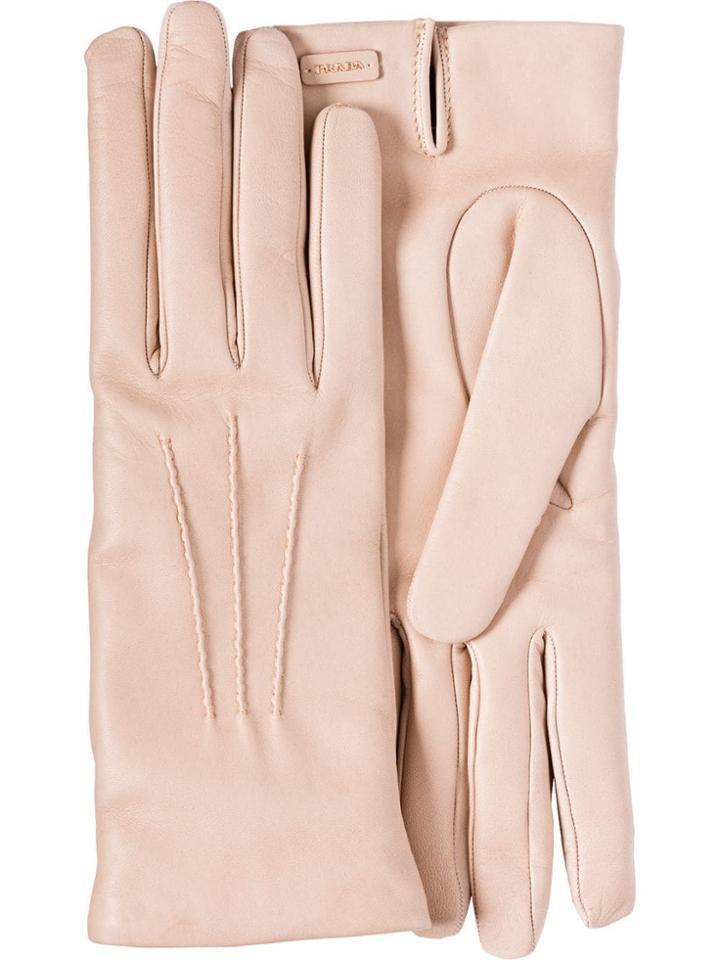 Prada Leather Gloves - Pink